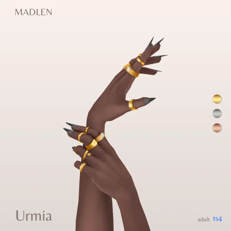 Vista previa de Urmia rings aesthetic rings coming in three, accesorios de madlensims para Los Sims 4.