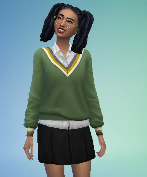 Vista previa de V neck sweater with a shirt:, ropa de pamplemoossims para Los Sims 4.