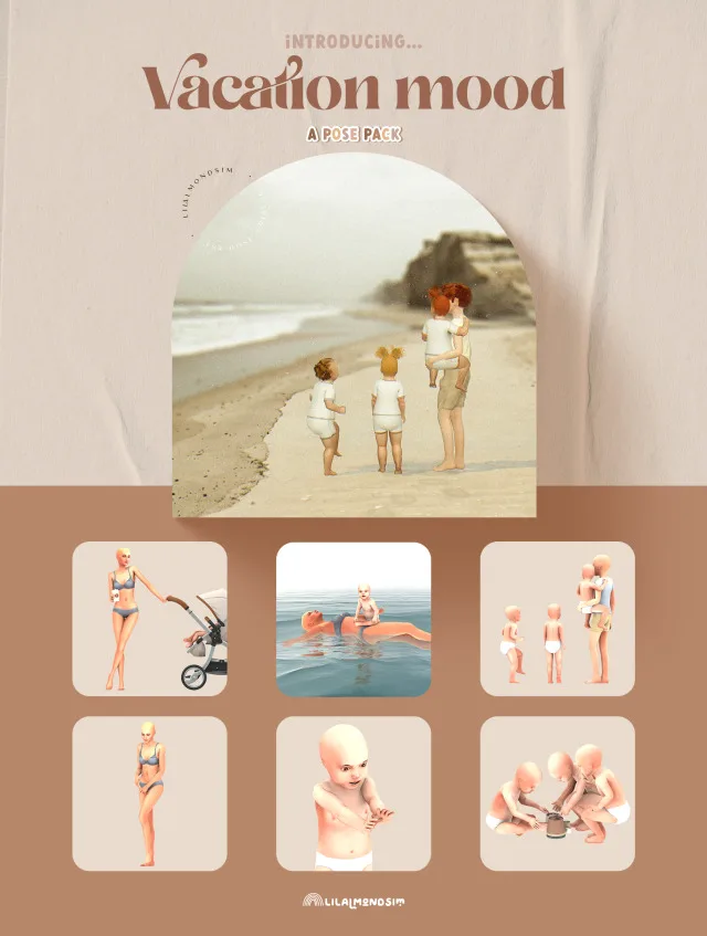 Vista previa de Vacation mood β ππππ ππππ, poses de lilalmondsim para Los Sims 4.