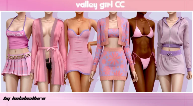 Vista previa de Valley girls CC, crear un sim de belaloallure3 para Los Sims 4.