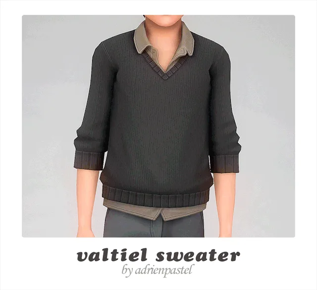 Vista previa de Valtiel Sweater & Pants, ropa de its-adrienpastel para Los Sims 4.