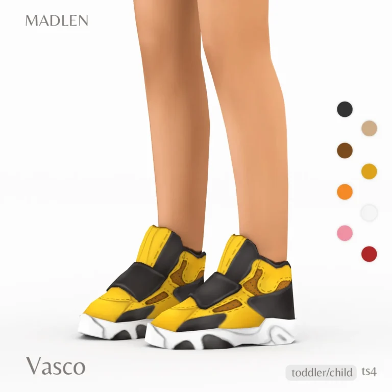 Vista previa de Vasco sneakers modern sneakers for the younger, zapatos de madlensims para Los Sims 4.