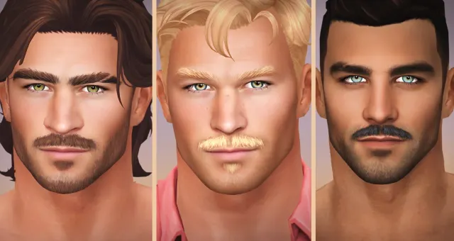 Vista previa de Vendetta Facial cabello Set, cabello de golyhawhaw para Los Sims 4.