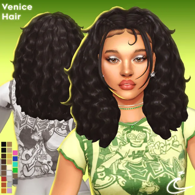 Vista previa de VENICE cabello BY IMVIKAI, cabello de imvikai para Los Sims 4.