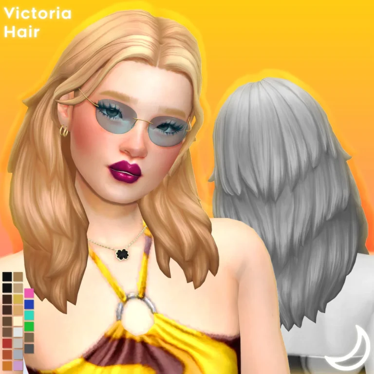Vista previa de VICTORIA cabello BY IMVIKAI, cabello de imvikai para Los Sims 4.