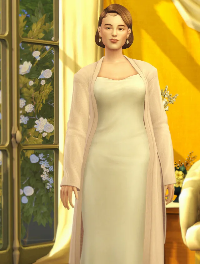 Vista previa de Vintage with pearl ii vintage with pearl, cabello de rustys-cc para Los Sims 4.