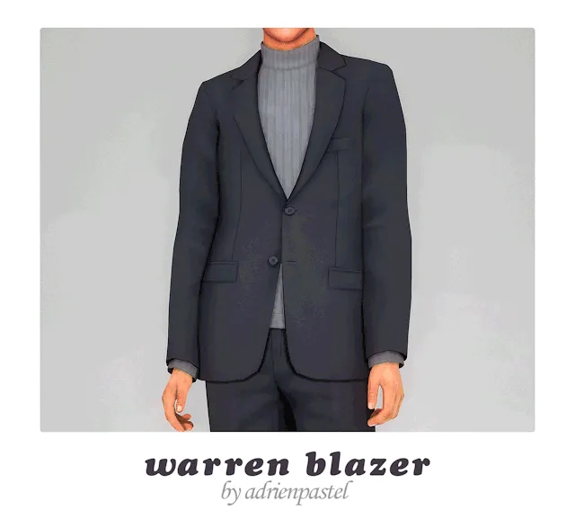 Vista previa de Warren Blazer & Trousers, contenido personalizado de its-adrienpastel para Los Sims 4.