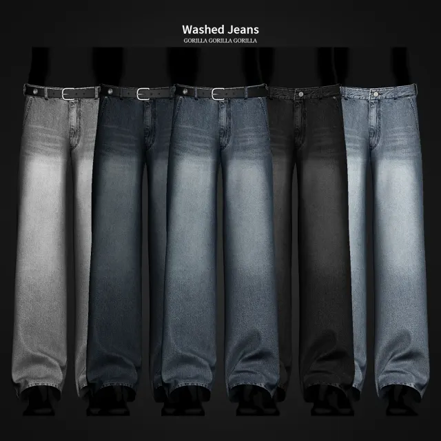 Vista previa de Washed Jeans, ropa de gorillax3-cc para Los Sims 4.