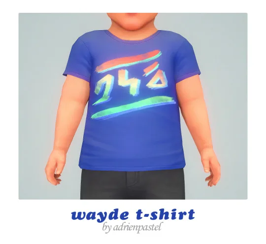 Vista previa de Wayde T-Shirt (infantes), ropa de its-adrienpastel para Los Sims 4.