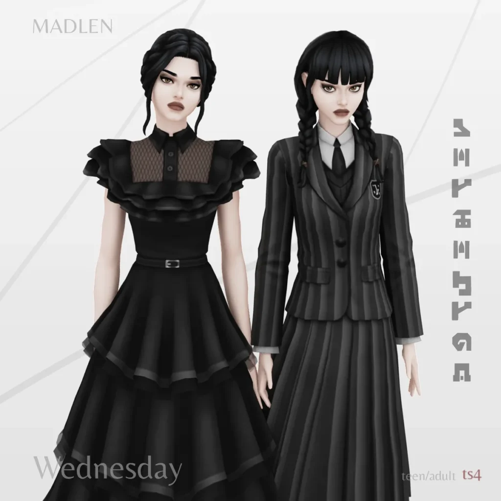 Vista previa de Wednesday pack for those who see the world through, mundos de madlensims para Los Sims 4.