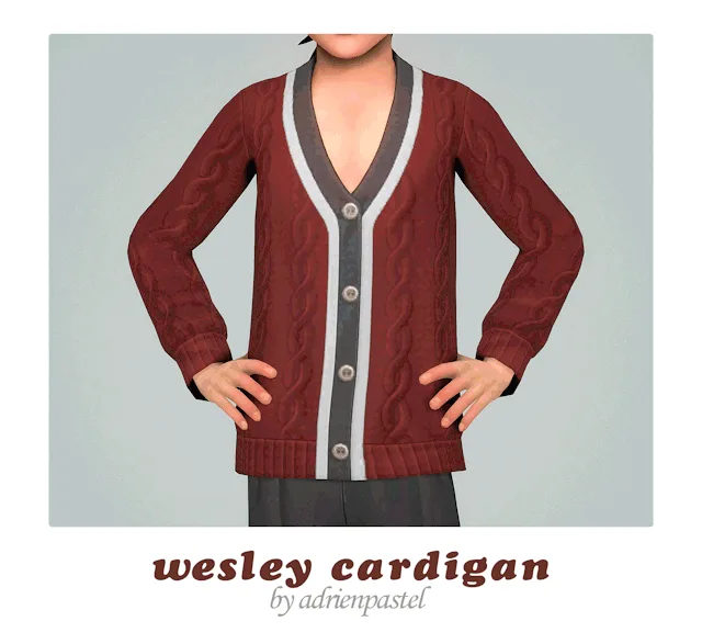 Vista previa de Wesley Cardigan (Kids), ropa de its-adrienpastel para Los Sims 4.