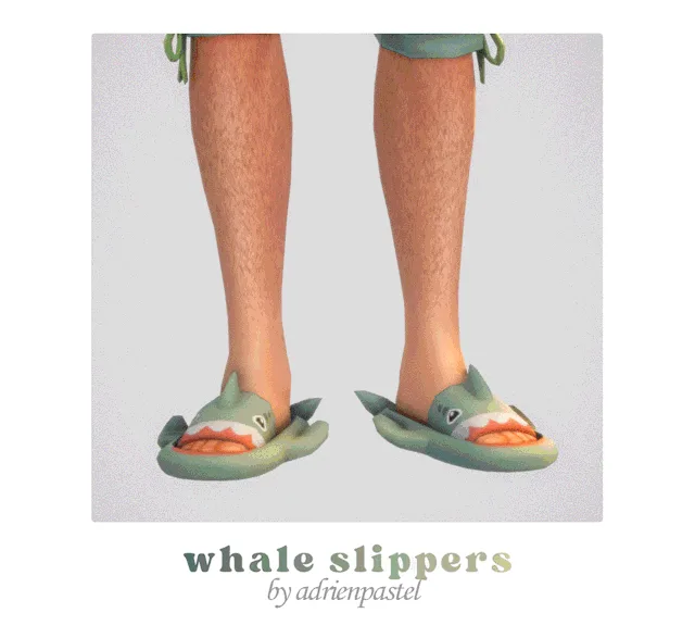 Vista previa de Whale Slippers, contenido personalizado de its-adrienpastel para Los Sims 4.