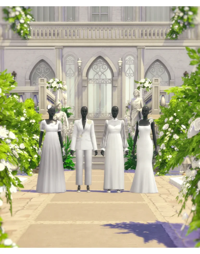 Vista previa de White Garden (30 color), accesorios de rustys-cc para Los Sims 4.