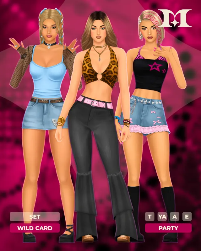 Vista previa de Wildcard Set, ropa de milliancc para Los Sims 4.