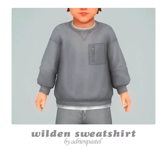 Vista previa de Wilden Sweatshirt & Shorts (Toddler), ropa de its-adrienpastel para Los Sims 4.