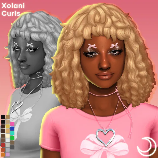 Vista previa de XOLANI CURLS BY IMVIKAI, crear un sim de imvikai para Los Sims 4.