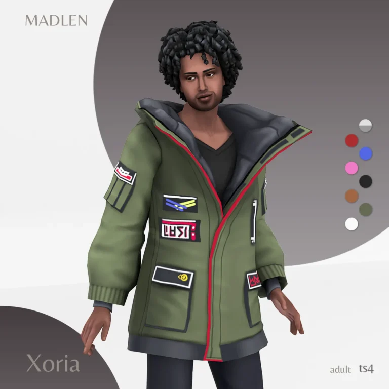 Vista previa de Xoria jacket male as requested xoria jacket is, ropa de madlensims para Los Sims 4.