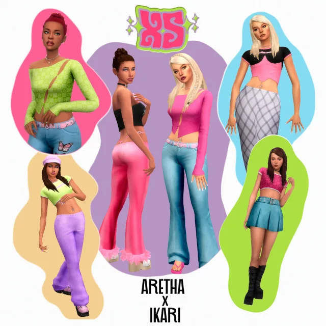 Vista previa de XS colección - ARETHA X IKARI, crear un sim de arethabee para Los Sims 4.