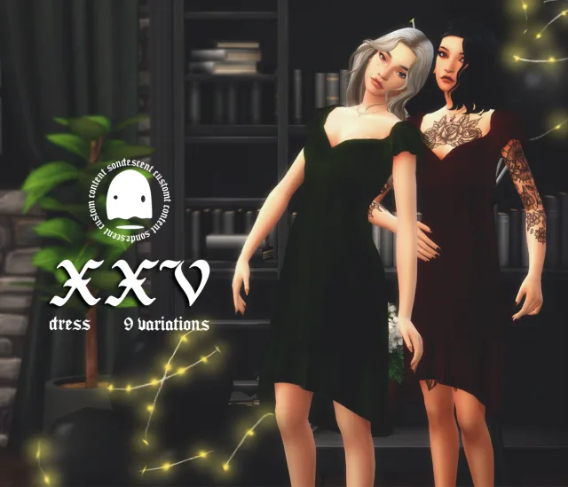 Vista previa de XXV vestido, ropa de sondescent para Los Sims 4.