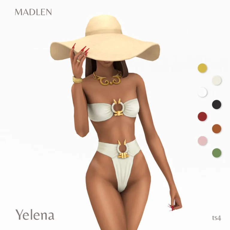 Vista previa de Yelena set you wont go unnoticed in this one, accesorios de madlensims para Los Sims 4.