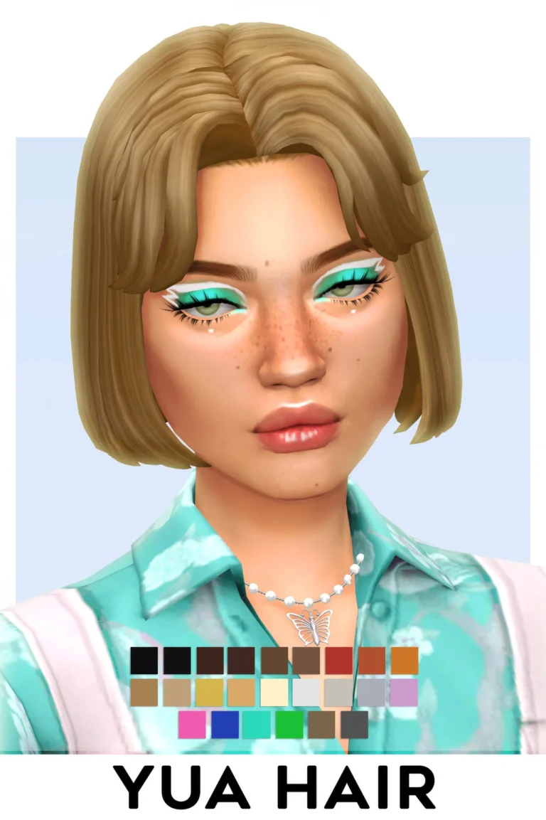 Vista previa de YUA cabello BY IMVIKAI, cabello de imvikai para Los Sims 4.