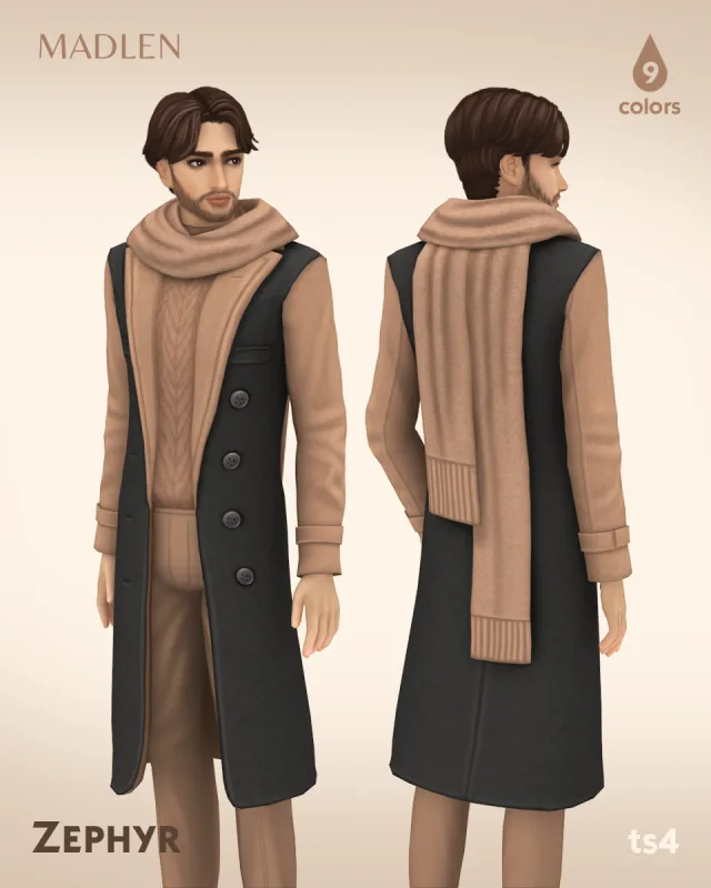 Vista previa de Zephyr conjunto just now chic and sophisticated a, ropa de madlensims para Los Sims 4.