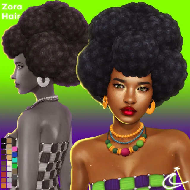 Vista previa de ZORA cabello BY IMVIKAI, cabello de imvikai para Los Sims 4.