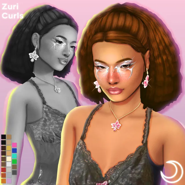 Vista previa de ZURI CURLS BY IMVIKAI, crear un sim de imvikai para Los Sims 4.