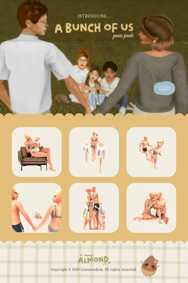 Vista previa de 6 poses ✷ DL Public release: november 11, 2026 12 pm (EST), poses de lilalmondsim para Los Sims 4.