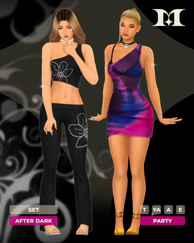 Vista previa de After Dark Set, ropa de milliancc para Los Sims 4.