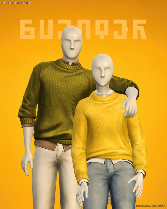 Vista previa de Bruno bailey sweater details 20 color, ropa de rustys-cc para Los Sims 4.