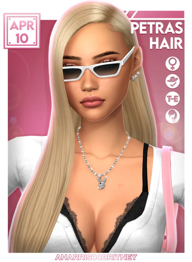 Vista previa de Cabello Petras, cabello de aharris00britney para Los Sims 4.
