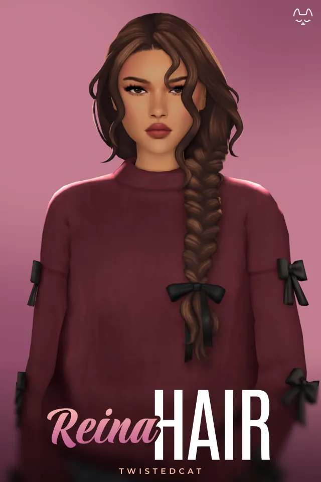 Vista previa de Cabello Reina, cabello de twisted-cat para Los Sims 4.