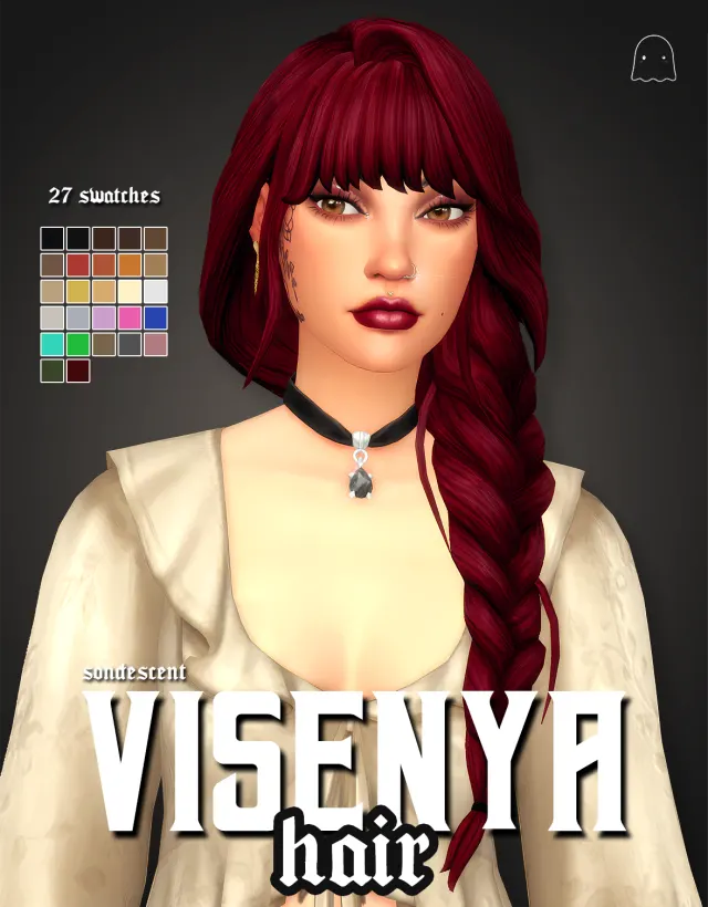 Vista previa de Cabello VISENYA, cabello de sondescent para Los Sims 4.