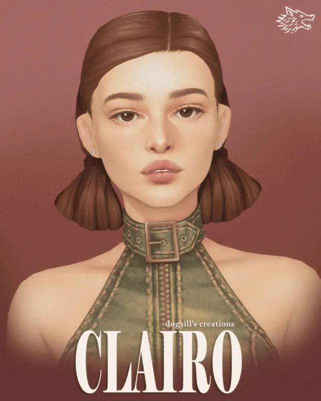 Vista previa de Clairo cabello set, cabello de dogsill para Los Sims 4.