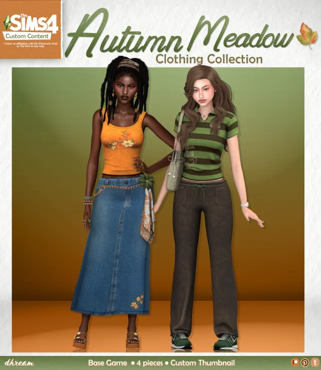 Vista previa de Colección Autumn Meadow, ropa de dhreamcc para Los Sims 4.