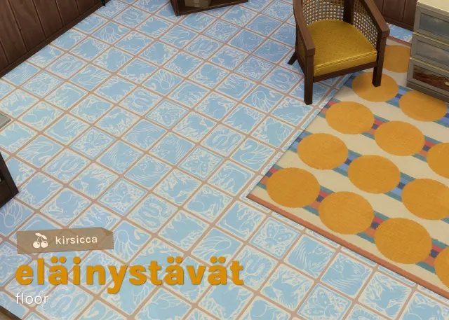 Eläinystävät: revestimiento para suelo de kirsicca para Los Sims 4