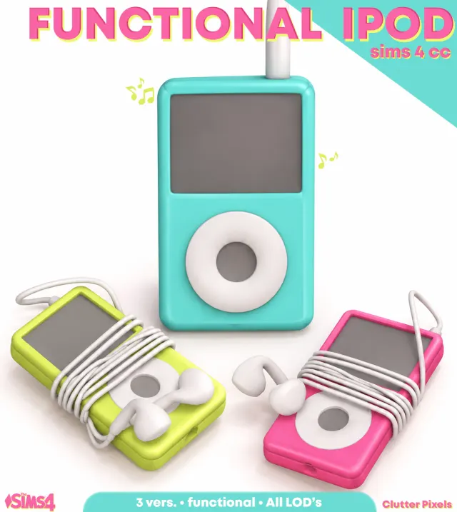 Vista previa de Functional IPod, construir y comprar de clutterpixels para Los Sims 4.