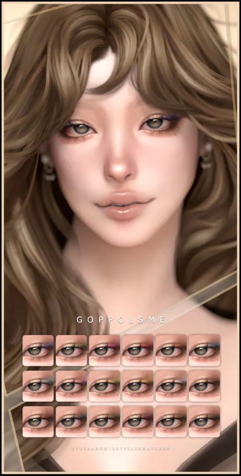 Vista previa de GPME-GOLD sombra de ojos CC 73, maquillaje de goppolsme para Los Sims 4.