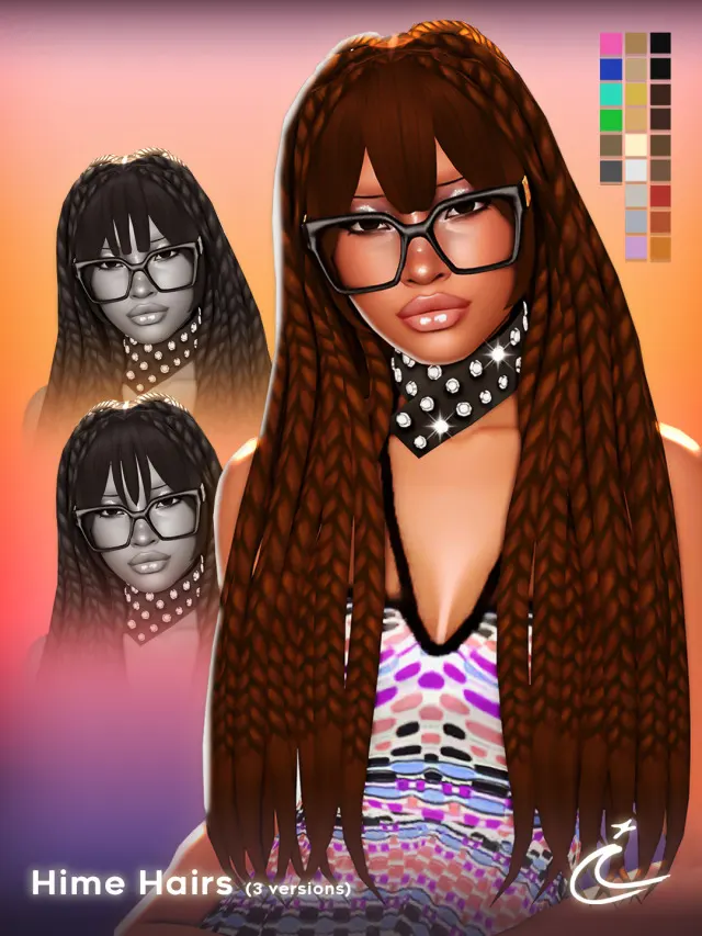 Vista previa de HIME cabello BY IMVIKAI (3 VERSIONS), cabello de imvikai para Los Sims 4.