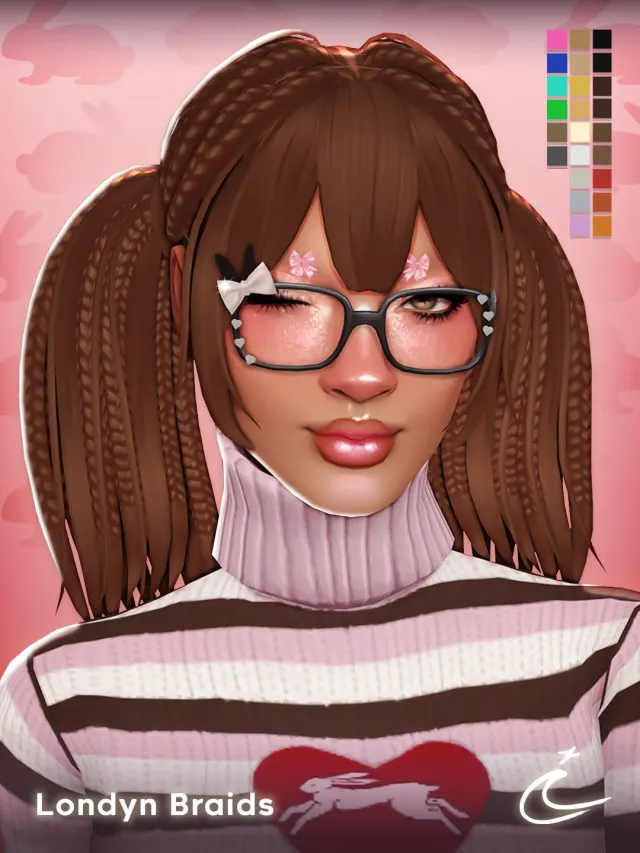 Vista previa de LONDYN BRAIDS BY IMVIKAI, cabello de imvikai para Los Sims 4.