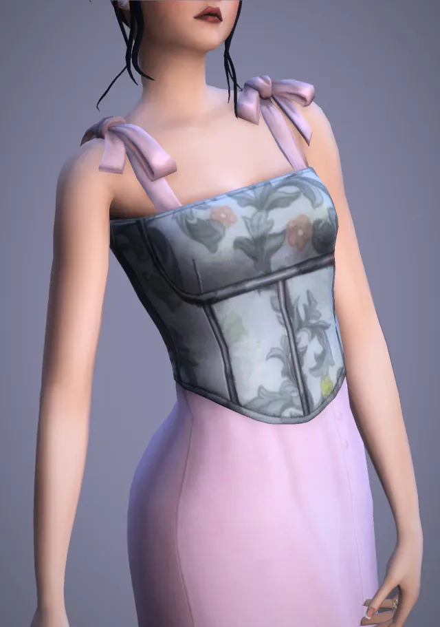 Ophelia: corsé en 18 colores para Los Sims 4