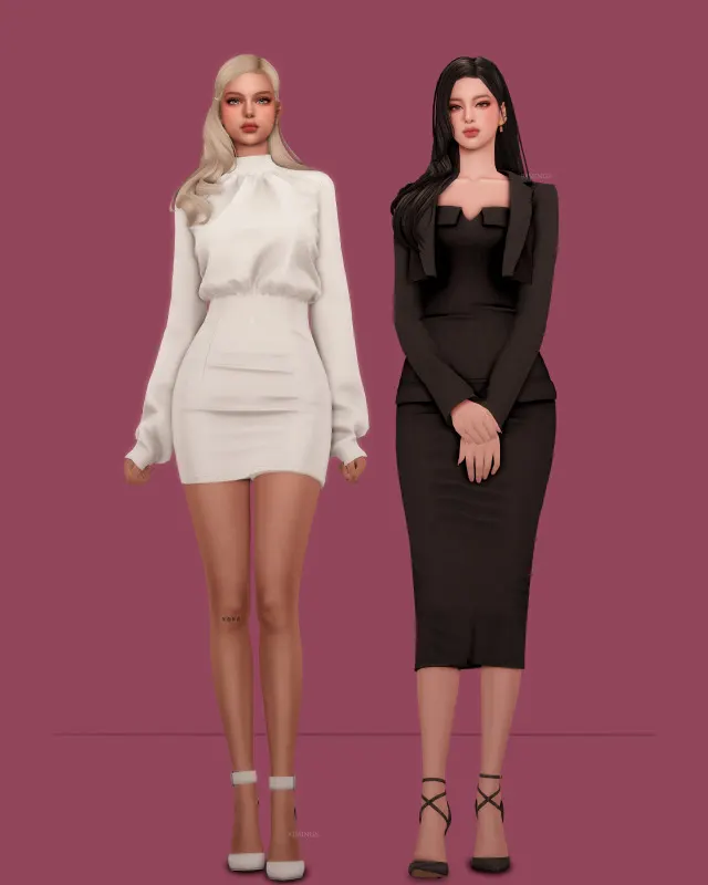 Vista previa de RIMINGS] Monochrome Allure, contenido personalizado de rimings para Los Sims 4.