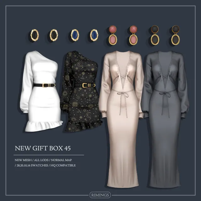 Vista previa de RIMINGS] NEW GIFT BOX 45, accesorios de rimings para Los Sims 4.