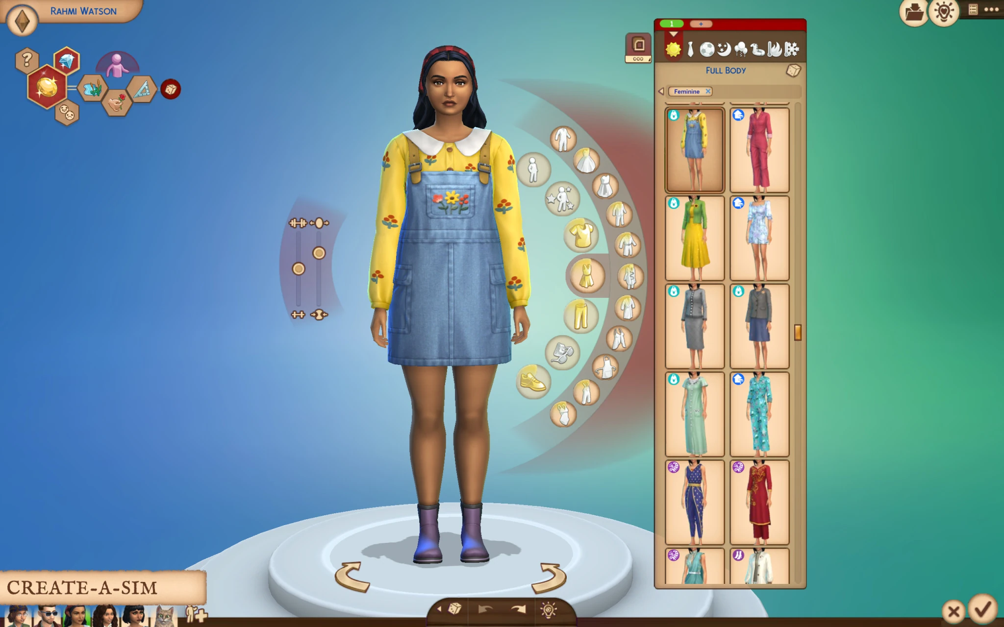 Crear un Sim con paneles beige, bordes marrones y botones de Ye Olde UI
