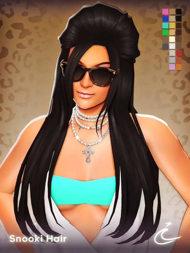 Vista previa de SNOOKI cabello BY IMVIKAI, cabello de imvikai para Los Sims 4.
