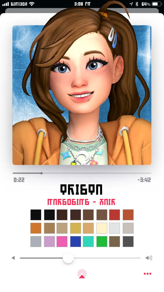 Cabello Trista para Los Sims 4