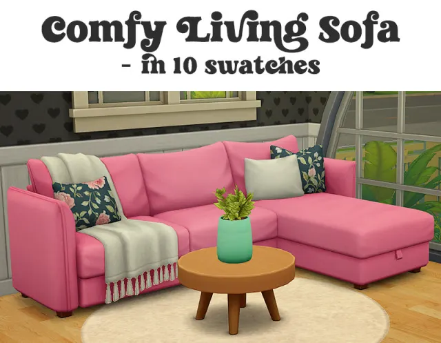 Vista previa de Ts4] Comfy living sofa - in even more colors, muebles de lina-cherie para Los Sims 4.
